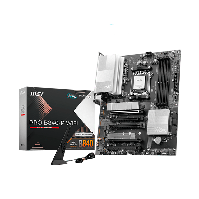 Tarjeta Madre MSI PRO B840-P WIFI, AMD AM5, DDR5, ATX, Wi-Fi 6E, Bluetooth, HDMI/DP – PRO B840-P WIFI