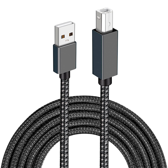 Cable USB 2.0 JESWO, Tipo A a Tipo B, 2 Metros, Trenzado Nylon, para Impresora - CB-JS-A2B-2M
