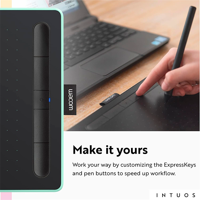 Tableta Gráfica Wacom Intuos Small Bluetooth, 6.0" x 3.7", 4096 Niveles, 2540 lpi, 4 ExpressKeys, Color Pistachio - CTL4100WLE0