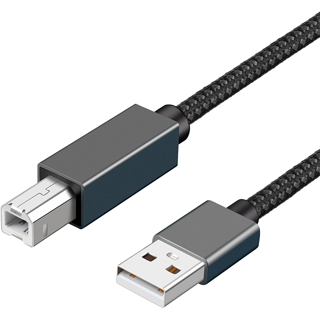 Cable USB 2.0 JESWO, Tipo A a Tipo B, 2 Metros, Trenzado Nylon, para Impresora - CB-JS-A2B-2M