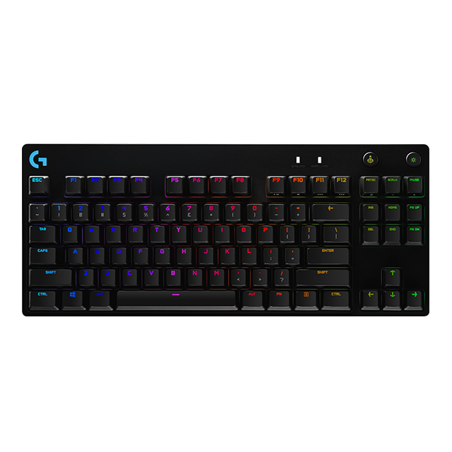 Teclado Mecánico Logitech G PRO Series, TKL, GX Blue, Lightsync, RGB, Ingles - 920-009388