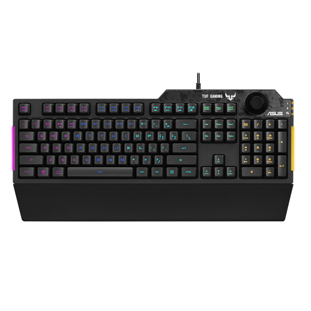 Teclado Membrana Asus TUF Gaming K1, Perilla de Volumen, RGB, Aura Sync - 90MP01X0-BKUA00