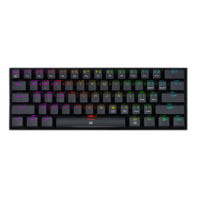 Teclado Gamer Mecanico 60% Redragon Dragonborn K630RGB Black, Switches Redragon Blue