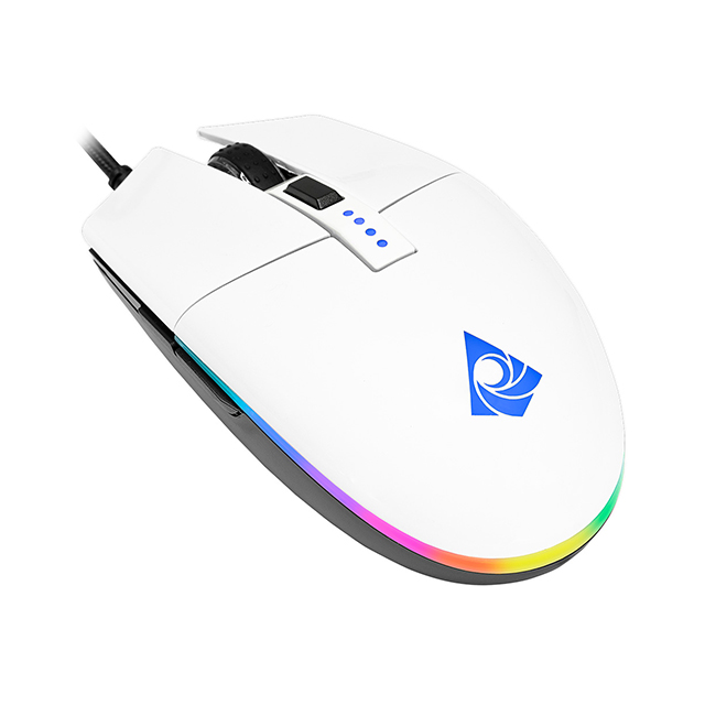 Mouse Gamer Munfrost Triton White, Alámbrico, 12,000 DPI, 6 Botones Progamables, Pixart 3360 óptico