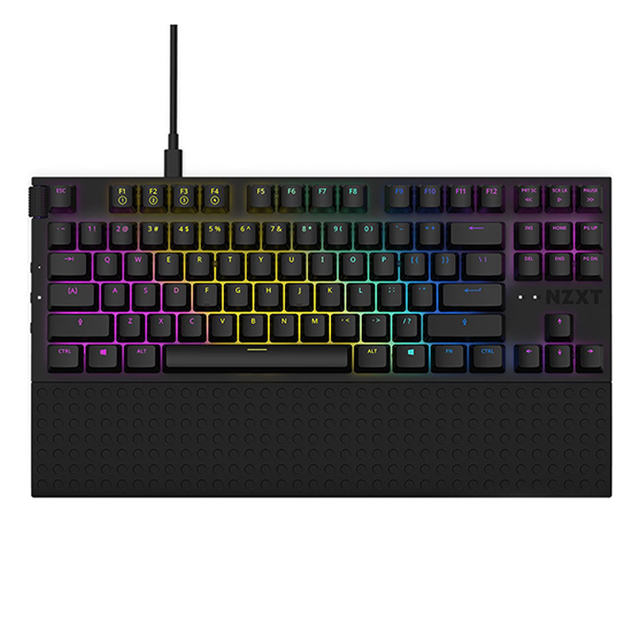 Teclado Mecánico Modular NZXT Function Tenkeyless Negro, Switches Gateron Red, RGB, Hot Swap, USB C, Ingles - KB-1TKUS-BR