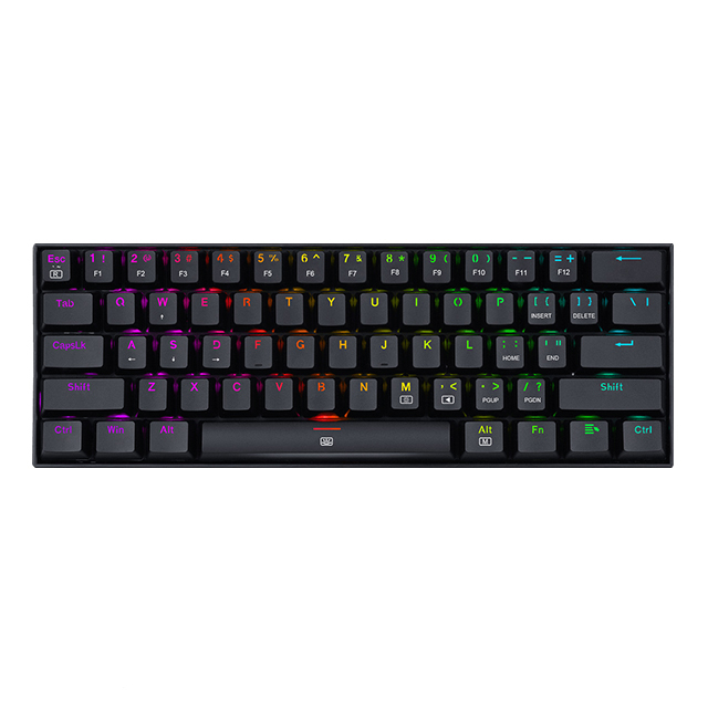 Teclado Gamer Mecanico 60% Redragon Dragonborn K630RGB Black, Switches Redragon Red