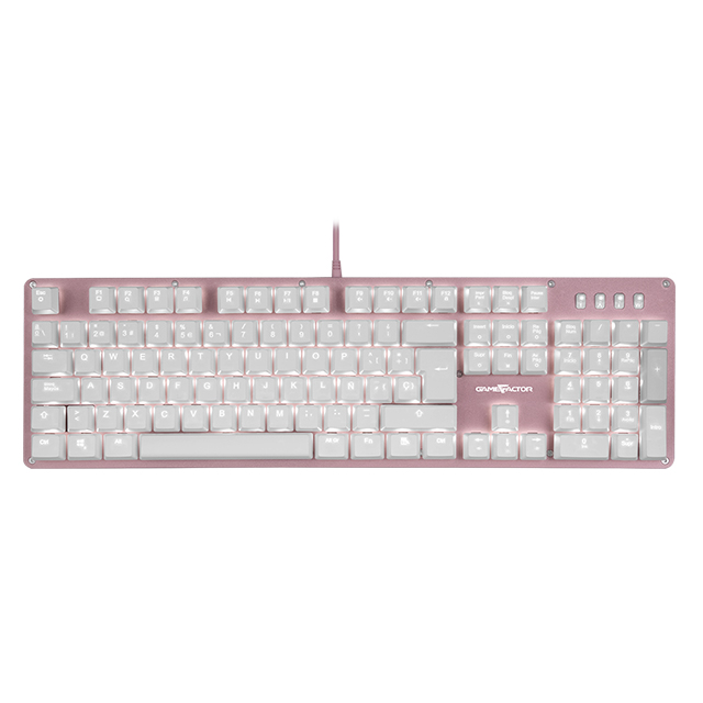 Teclado Mecanico GameFactor KBG400, Retroiluminado, Switch Red, USB, Rosa - KBG400-PK-RD