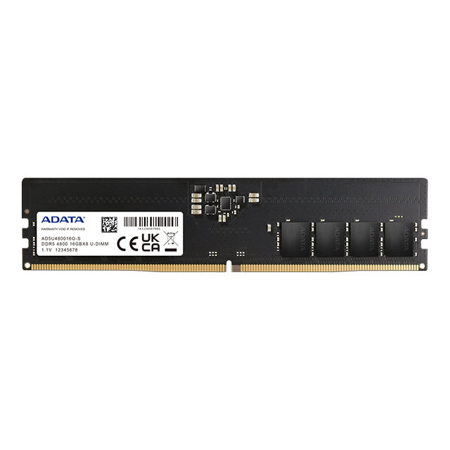 Memoria RAM ADATA Premier, 16GB (1×16GB), DDR5, 4800MHz, CL40, UDIMM, 1.1V – AD5U480016G-S