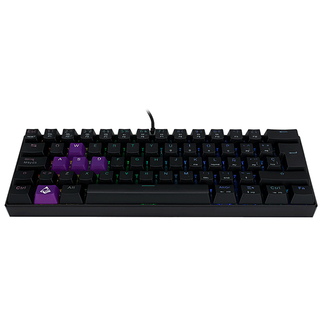 Teclado Gamer Mecanico 60% Munfrost Dark Moon Black, Switches Gateron Blue, Alambrico, Iluminacion ARGB, Español