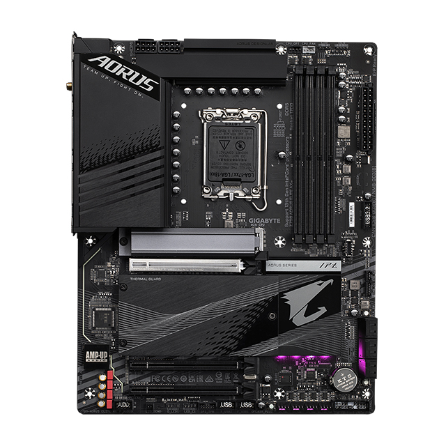 Tarjeta Madre Gigabyte Z790 Aorus Elite AX, ATX, 12th y 13th Gen Intel, LGA1700, DDR5 7600Mhz OC, x4 M.2, RGB Fusion 2.0, Wi-Fi 6E, Bluetooth 5.3