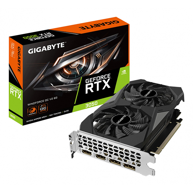 Tarjeta de video Nvidia Gigabyte GeForce RTX 3050 Windforce OC V2, 6GB GDDR6, PCI Express 4.0 - GV-N3050WF2OCV2-6GD