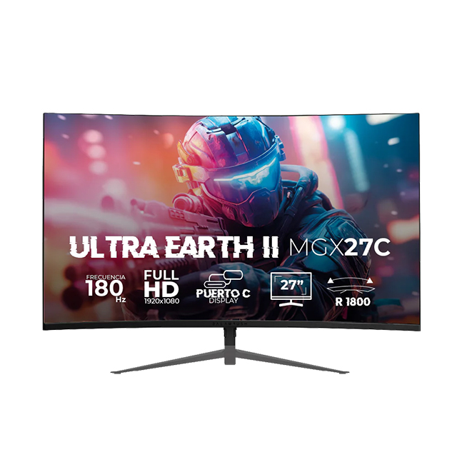 Monitor Balam Rush Ultra Earth II MGX27C, 27", Full HD 1920x1080, 180Hz, 1ms, VA, FreeSync, Negro - BR-938273