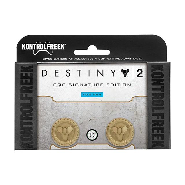 KontrolFreek - Destiny 2 CQC Signature Edition - para PS4 | Performance Thumbsticks | 2 Alturas Medias, Precisión en Combate Cercano | Dorado