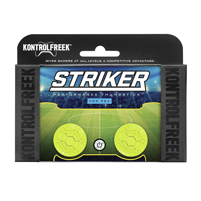 KontrolFreek - Striker - para PS4 y PS5 | Performance Thumbsticks | 2 Alturas Bajas, Agarre y Precisión Mejorados | Amarillo