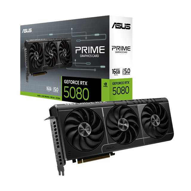 Tarjeta de Video ASUS Prime GeForce RTX 5080, 16 GB GDDR7, PCIe 5.0, Triple Fan, Vapor Chamber - PRIME‑RTX5080‑16G