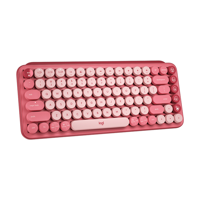 Teclado Mecánico Inalámbrico Logitech POP Keys Heartbreaker, Teclas para emojis intercambiables, Bluetooth, USB Logi Bolt, Español - 920-010715