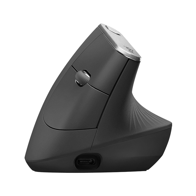 Mouse Ergonomico Logitech MX Vertical, 4 Botones personalizables, USB-C, USB Unifying, Bluetooth - 910-005447