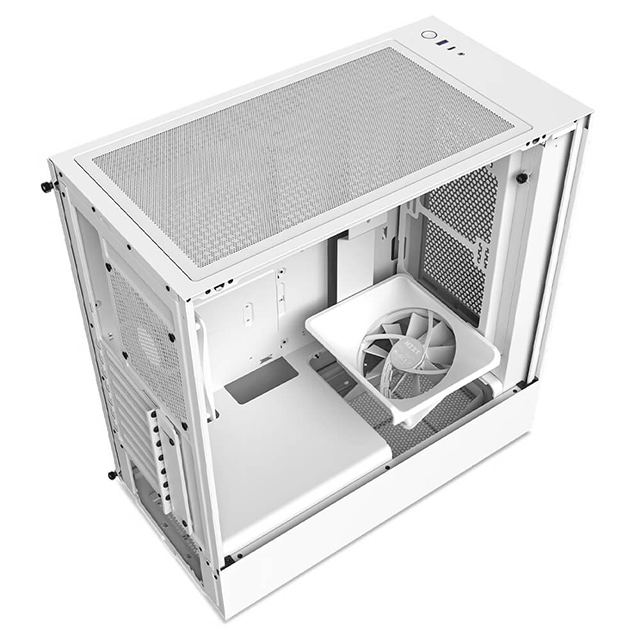 Gabinete NZXT H5 Flow Blanco, ATX, Cristal Templado, 2 Ventiladores F Quiet 120mm - CC-H51FW-01