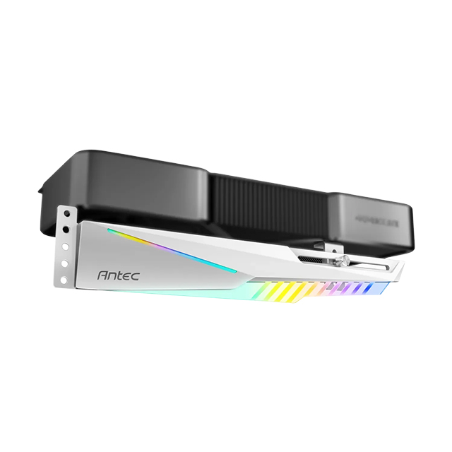 Soporte para Tarjeta de Video Antec Dagger ARGB, Vertical, Ajustable, 270mm, Blanco - AT-HGPUH-ARGB-W