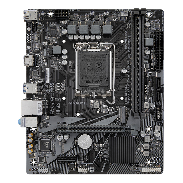 Tarjeta Madre Gigabyte H610M H DDR4, Micro-ATX, 12th, 13th y 14th Gen Intel, LGA1700, DDR4 3200MHz, Intel H610 Express, HDMI, D-Sub, M.2, GbE LAN - B0C3XJPGM6
