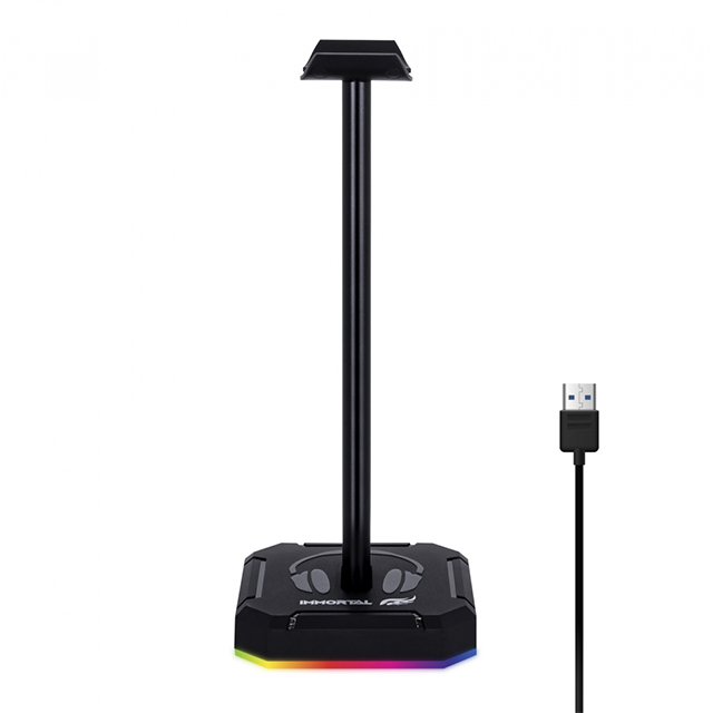 Soporte para audífonos Immortal Gaming con iluminación RGB, conexión USB - IMGSA