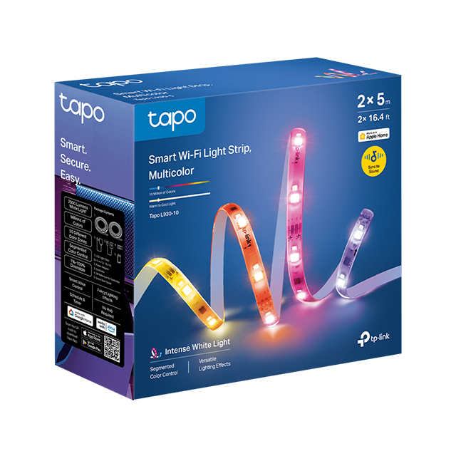 Tira de Luces LED Inteligente TP-Link Tapo L930, 2x5m, Compatible con Alexa, Google Assistant y Apple HomeKit, RGBICW, Wi-Fi 2.4GHz - L930-10