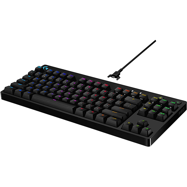 Teclado Mecánico Logitech G PRO Series, TKL, GX Blue, Lightsync, RGB, Ingles - 920-009388