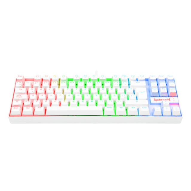 Teclado Mecanico Redragon Kumara White K552WRGB-SP, TKL, Switches Redragon Blue, Español