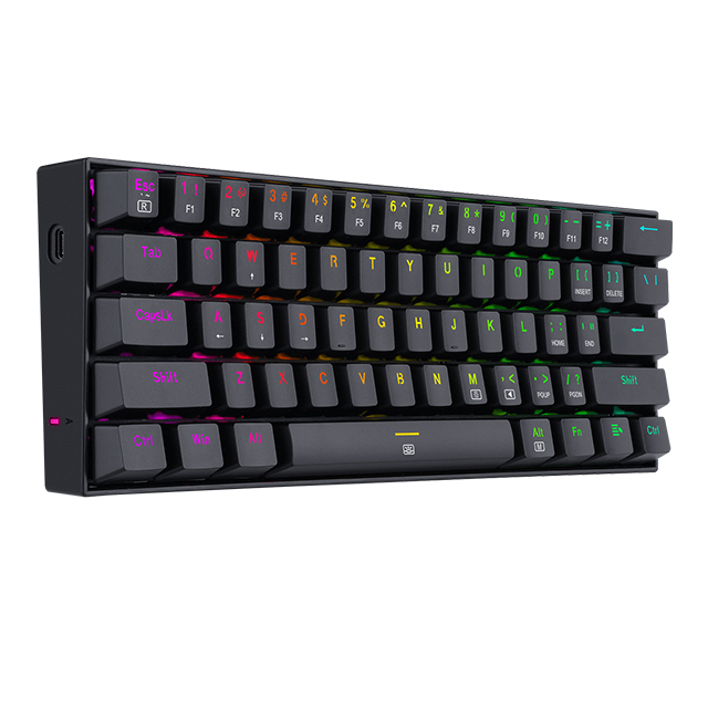 Teclado Gamer Mecanico 60% Redragon Dragonborn K630RGB Black, Switches Redragon Blue