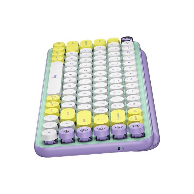 Teclado Mecánico Inalámbrico Logitech POP Keys Daydream, Teclas para emojis intercambiables, Bluetooth, USB Logi Bolt, Español - 920-010714