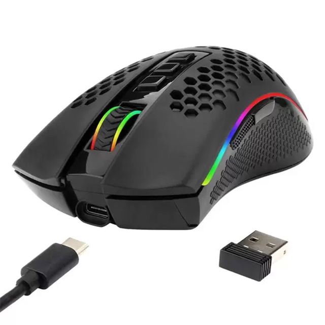 Mouse Gamer Redragon Storm Pro, Inalámbrico, 16,000 DPI, 8 Botones Progamables, Pixart 3389 óptico - M808-KS - 8900-0130 