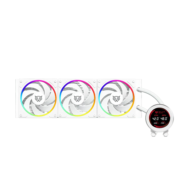 Enfriamiento Líquido Balam Rush Hydrox Expert HYX36, 360mm, 3 Ventiladores, Display LCD 2.1", ARGB, Blanco - BR-941839