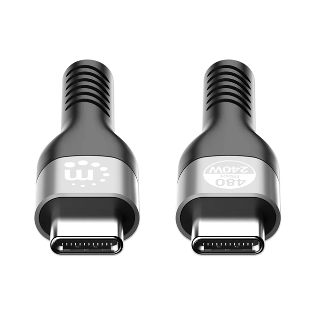 Cable USB-C Manhattan, 2 m, USB 2.0, 240 W, PD 3.1, EPR, Negro - 356367