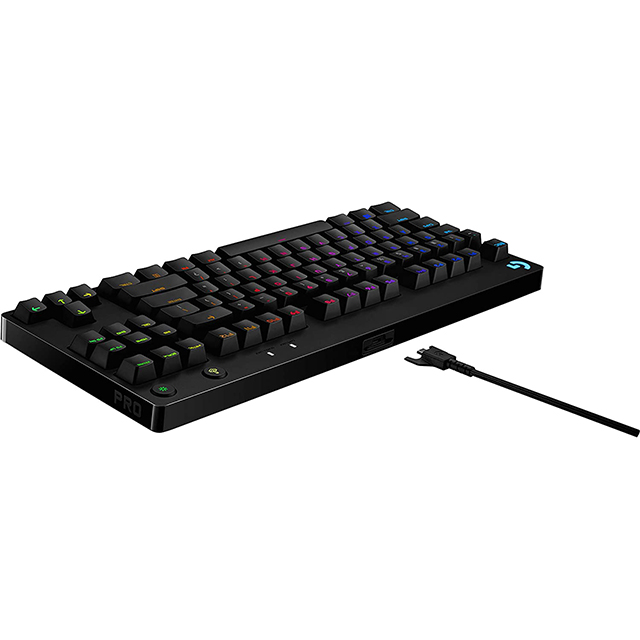 Teclado Mecánico Logitech G PRO Series, TKL, GX Blue, Lightsync, RGB, Ingles - 920-009388