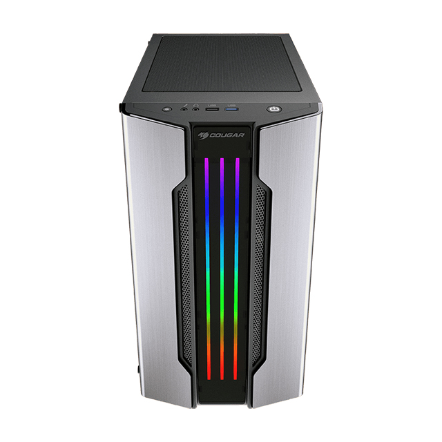 Gabinete Cougar Gemini M Silver, RGB, Cristal Templado, Micro ATX, 385TMB0.0002