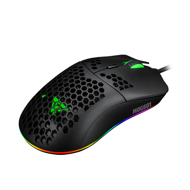 Mouse GameFactor MOG601-WH | Blanco | Ultralight | Alámbrico | RGB | 16,000 DPI | PIXART 3389 | 7 Botones  