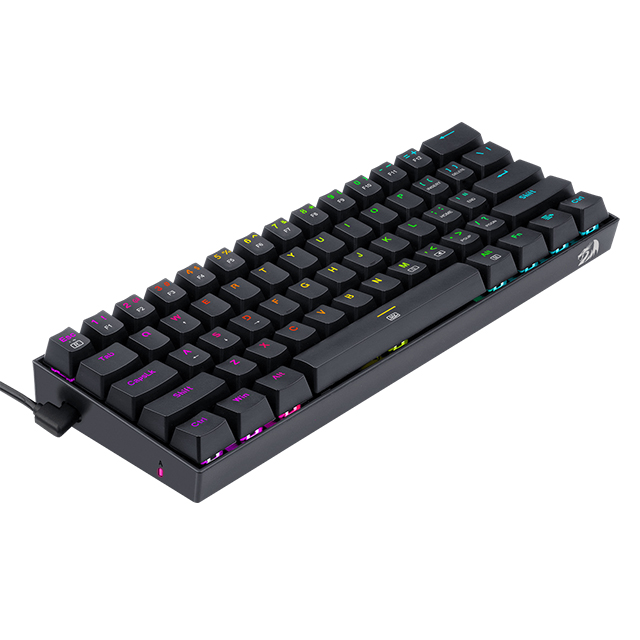 Teclado Gamer Mecanico 60% Redragon Dragonborn K630RGB Black, Switches Redragon Red