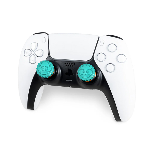 KontrolFreek - Saints Row - para PS4 y PS5 | Performance Thumbsticks | 2 Alturas Medias, Agarre y Precisión Mejorados | Turquesa/Naranja