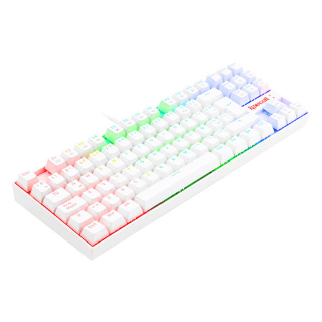 Teclado Mecanico Redragon Kumara White K552WRGB-SP, TKL, Switches Redragon Blue, Español