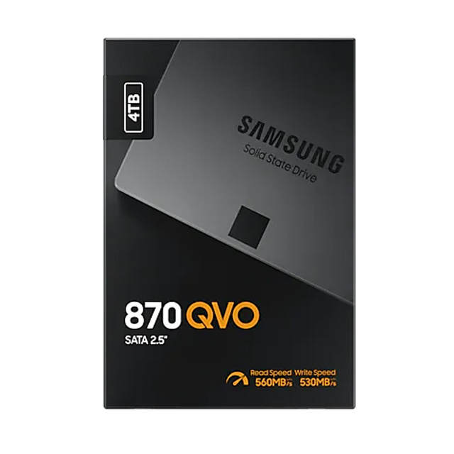 Unidad de Estado Solido SSD Samsung 870 QVO 4TB, 560/530 MB/s, SATA III - MZ-77Q4T0BW