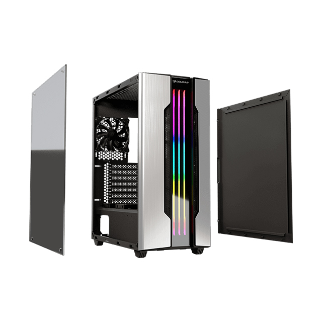 Gabinete Cougar Gemini M Silver, RGB, Cristal Templado, Micro ATX, 385TMB0.0002