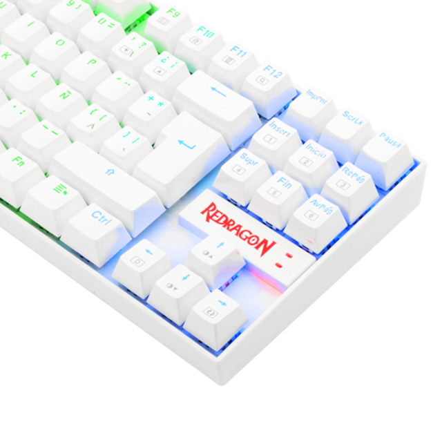 Teclado Mecanico Redragon Kumara White K552WRGB-SP, TKL, Switches Redragon Blue, Español