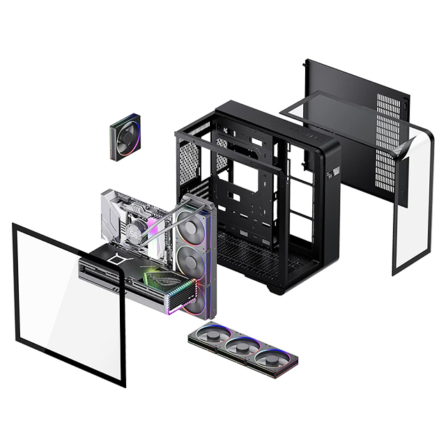 Gabinete Balam Rush Tank Expert Curve 7400, Media Torre, ARGB, Cristal Templado, ATX, Negro - BR-941594