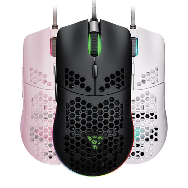 Mouse GameFactor MOG601, Rosa, Ultralight, Alámbrico, RGB, 16,000 DPI, PIXART 3389, 7 Botones - MOG-601 PK