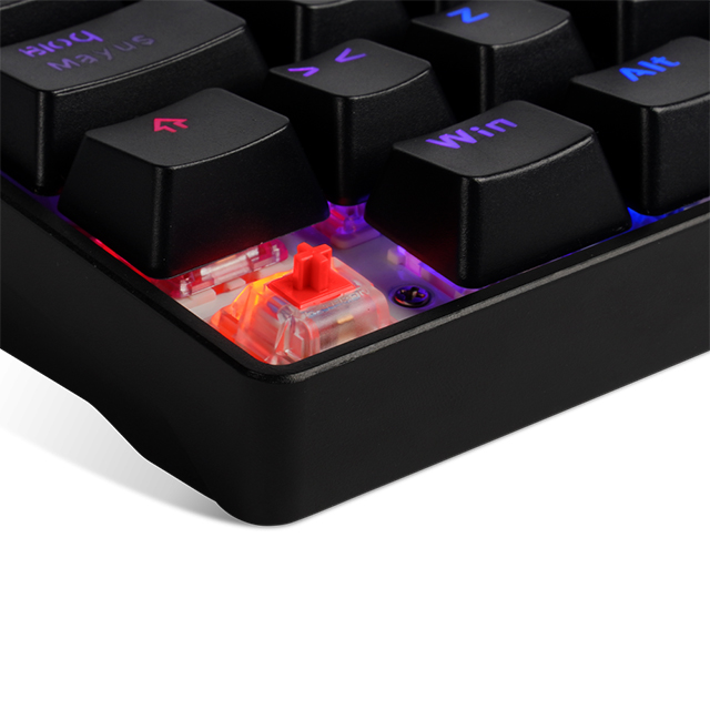 Teclado Gamer Mecanico 60% GameFactor KBG560-BL | Switches Gateron Blue | USB C | RGB | Keycaps Intercambiables