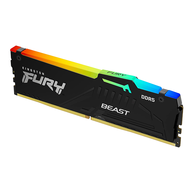 Memoria RAM Kingston Fury Beast 16 GB, DDR5, 5200 MT/s XMP, RGB, CL40 – KF552C40BBA-16 - DDR5-LOCK - Venta exclusiva en ensamble