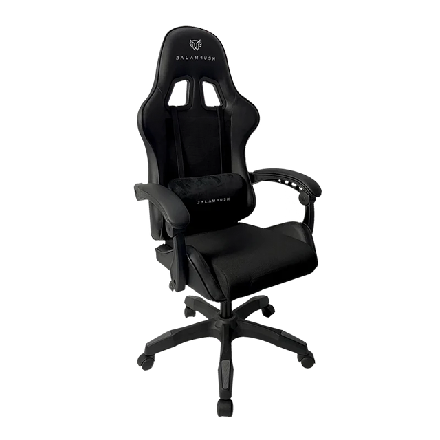 Silla Ergonómica para Gamer Power Rush V2 Chica, Tela y Piel, Reclinable, Base de Metal, Soporta 120 kg, Color Negro – BR-934534