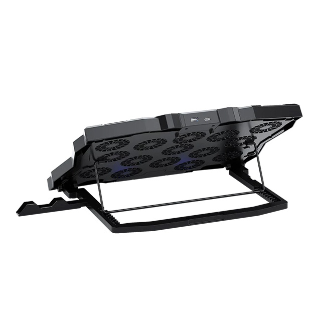 Base Enfriadora para Laptop Balam Rush Eolox Frost Pro EF740, 15 Ventiladores, 17'', RGB, 8 Niveles, Soporte para Celular, Negro - BR-941136