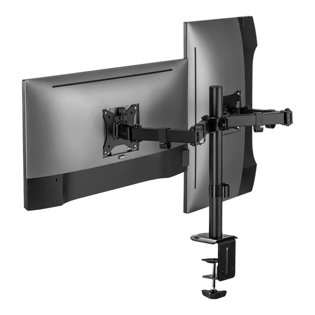 Soporte Dual de Brazo para Doble Monitor Acteck Enforce Zone SM490, Sistema VESA, Inclinacion 45°, Rotacion 180° - AC-934602