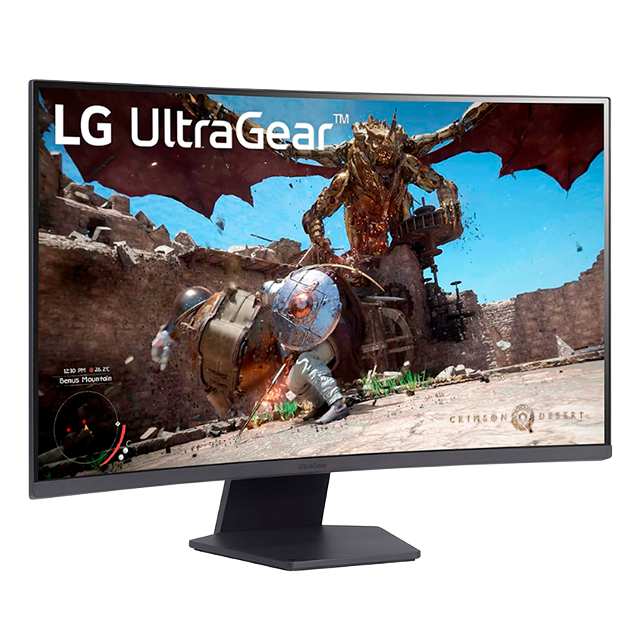 Monitor Gaming LG UltraGear 32GS60QC, 31.5", Curvo, QHD 2560×1440, 180 Hz, VA, 1 ms, FreeSync, HDMI/DisplayPort – 32GS60QC